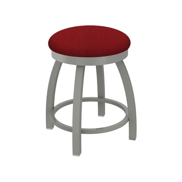 18" Swivel Vanity Stool, Nickel Finish, Graph Ruby Seat